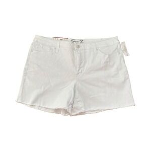 Seven7 Women's White Weekend Denim Shorts Size‎ 14 Fray Hem High Rise